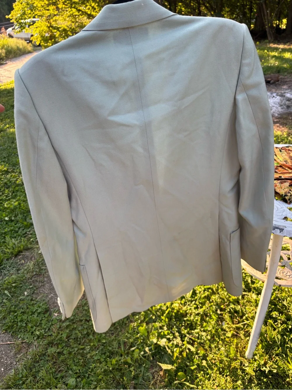 Vintage 1970s Pierre Cardin Blazer Sage Green 70s Disco Wide Lapel Jacket ACWA